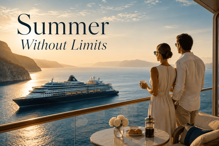 Summer Without Limits, luxury cruise, adults only cruise, The Voyages, boutique cruise ship, luxury travel, high net worth travel, luxury vacation, child free cruise, premium cruise experience, Michelin dining cruise, Beach Club at Bimini, luxury travel for expats, certified travel document translation, Tokyo, Japan, international travel